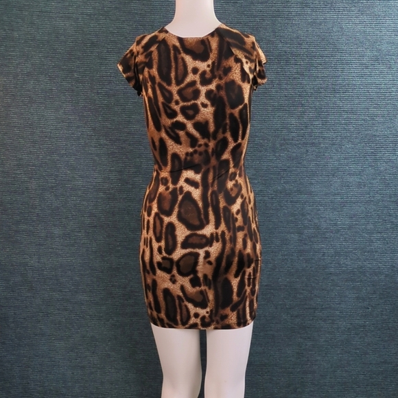Vintage Y2K Clubwear, Sabora Embellished Leopard Print Mini-Dress - Picture 5 of 8